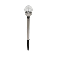 Eurolux chrome/black garden spike light, front view