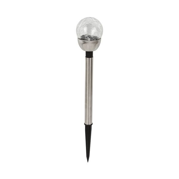 Eurolux chrome/black garden spike light, front view