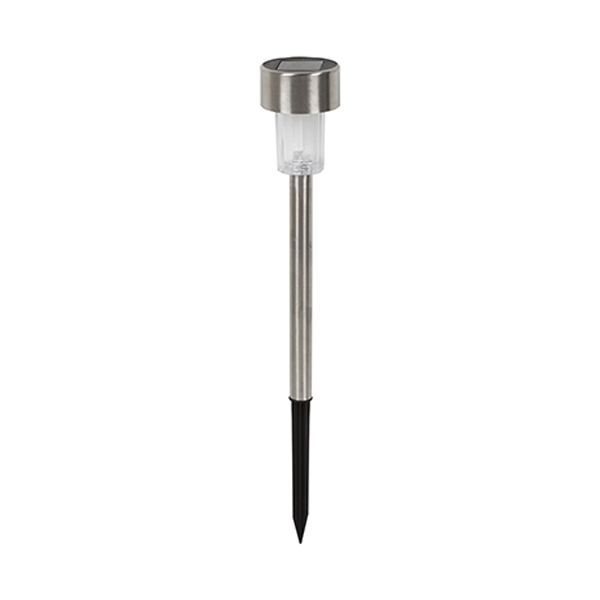 Eurolux chrome/black garden spike light, front view