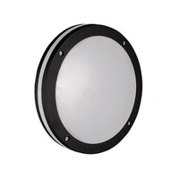 Radiant black bulkhead light, front view