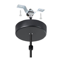 Eurolux black pendant light installed and lit