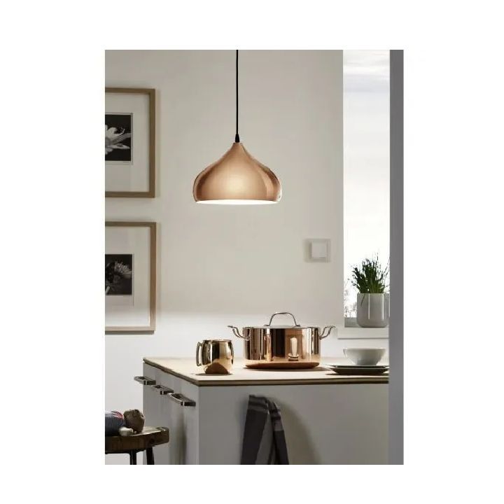 Close-up detail of the Eurolux copper pendant light