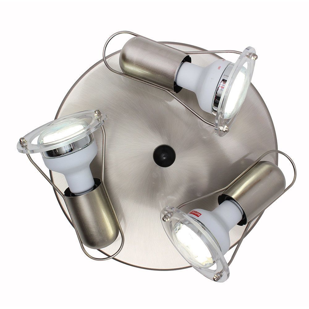Eurolux satin chrome spotlight, front view
