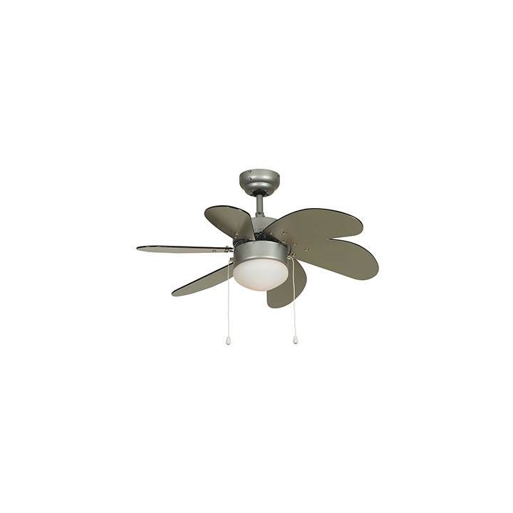 Radiant satin silver ceiling light, front view