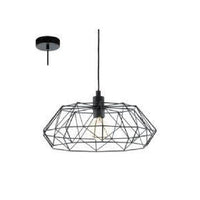 Eurolux black pendant light installed and lit