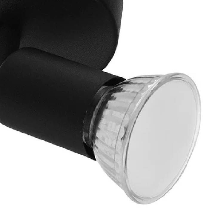 Eurolux black downlight installed and lit
