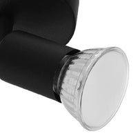 Eurolux black downlight installed and lit