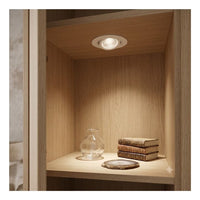 Eurolux white downlight installed and lit