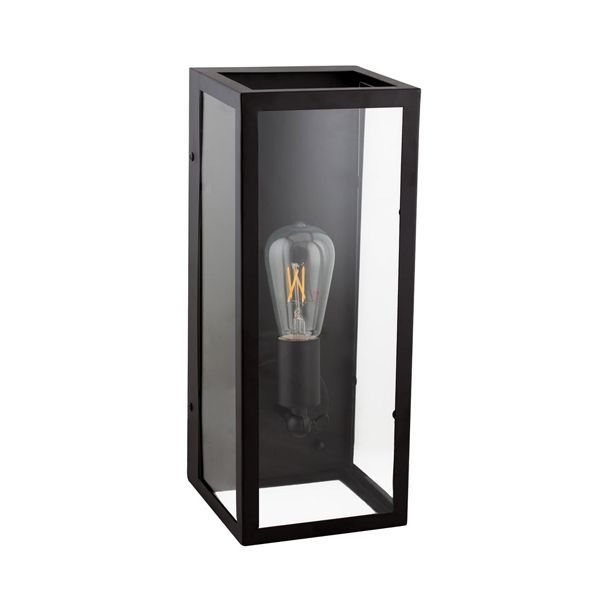Eurolux black wall light, front view