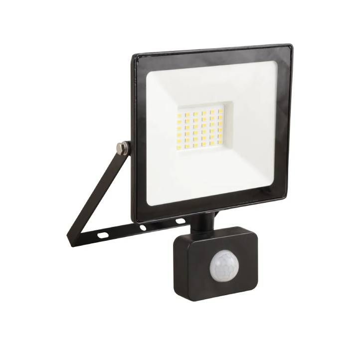 Eurolux black floodlight, front view